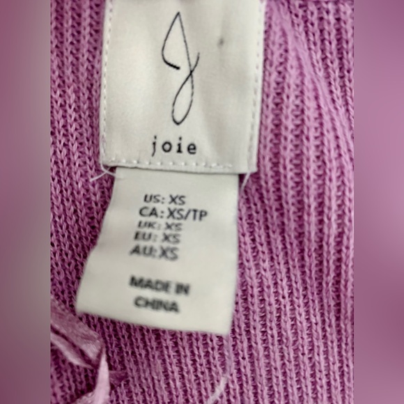 Lilac Purple JOIE Collared V Knit Sleeveless Vest Top Size XS Unworn Polo Mauve - Picture 3 of 10